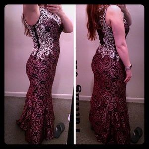 beaded evening gown, formal dress, Mardi Gras